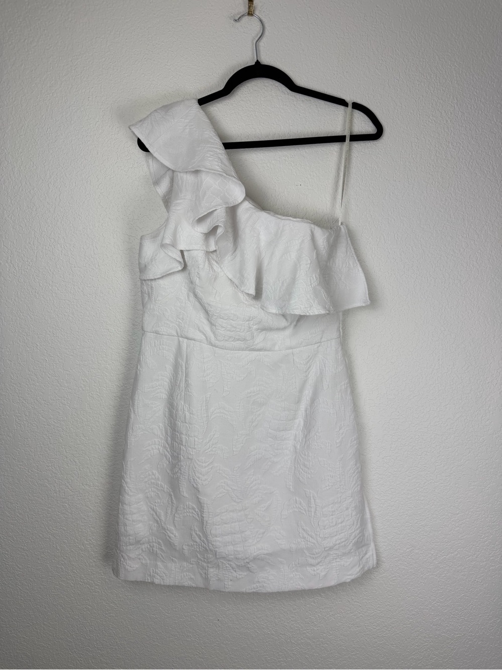 Lilly Pulitzer Kipton One-Shoulder Romper Ruffle Shoulder White 10 - Picture 8 of 15